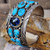 Vintage Spencer Sterling Silver Navajo Native American Turquoise Cuff Bracelet