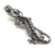 Vintage 1970's Era Silver Tone Figural Dragon Shaped Roach Clip Cigarette Holder