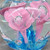 Vintage Signed St. Clair Art Glass Bell Darner Shaped Paperweight Pink Flowers