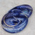 Vintage Purplish Blue Handmade Blob Art Glass Drop Paperweight w Gold Inclusions