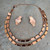 Mid-Century Vintage Renoir Copper Square Link Necklace & Clip-On Earrings Set