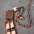 Mid-Century Vintage Renoir Copper Square Link Necklace & Clip-On Earrings Set