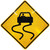 Real Obsolete Retired Slippery When Wet Road Sign Icy Street Sign 30" Vintage