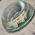 Vintage Clear Glass Magnifying Dome Paperweight with Dried Flowers Inside