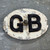Vintage GB Great Britain Metal Car Emblem Raised Letter England Vehicle Plate