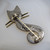 Vintage Sterling Silver Modernist Kitty Cat w/ Brass Whiskers Pin Taxco Brooch