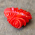 Antique Cherry Red Deeply Carved Bakelite Leaf Form Dress Fur Clip Jewelry