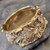 Antique Whiting & Davis Gold Tone Repousse Thistle Wide Hinged Cuff Bracelet