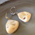 Vintage Elk Tooth Dangle Earrings with Sterling Silver Hoops Pierced Deer Teeth