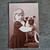 Antique Little Girl Pug Puppy Dog Trimmed Cabinet Card Photo cdv Size Photograph