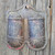Antique Victorian Tin Double Cup Primitive Wall Mount Match Holder Match Safe