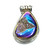 Vintage Sterling Silver Necklace Pendant Polished & Rough Hematite Rainbow Stone