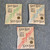Lot of 3 Antique NOS Sen-Sen Confections Full Envelopes Candy Packs Early 1900's