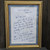 2011 Vintage Hand-Written & Signed Diane Von Furstenberg Framed Letter Autograph 2011 Vintage Hand-Written & Signed Diane Von Furstenberg Framed Letter Autograph