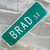 Brad St. Real Vintage Obsolete Retired Road Traffic Street Marker Aluminum Sign