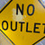 Worn Vintage No Outlet Warning Sign Real Obsolete Street Traffic Road Sign