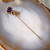 Antique Gold Plated Infinity Loop Stick Pin Real Amethyst Prong Set Cut Stone