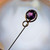 Antique Gold Plated Infinity Loop Stick Pin Real Amethyst Prong Set Cut Stone