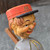 Vintage Anri Carved Mechanical Wooden Wine Bottle Stopper Man in Hat with Sign