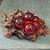 Lucite Grapes Mid-Century Decor on Grape Cluster Shaped Natural Wood Burl Base