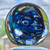 Vintage BPS Artist Signed Handmade Art Glass Paperweight Cobalt Blue Swirl