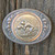 Retro Vintage Wrestling Themed Bronze Tone Belt Buckle with Embossed Wrestlers