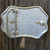 Retro Vintage Western Style Chrome Belt Buckle with Whitetail Buck Deer Photo