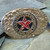 1986 Vintage Texas State Sesquicentennial Red Rhinestone Lone Star Belt Buckle