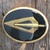 Von West Vintage Brass Belt Buckle with Encased Archery Arrow Head Broadhead