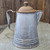 Small Antique Gray Mottled Enamelware Porcelain Enamel Cowboy Coffee Pot Pitcher