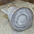 Small Antique Gray Mottled Enamelware Porcelain Enamel Cowboy Coffee Pot Pitcher