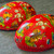 Old 2 Piece German Paper Mache Easter Egg Box Container Flowers Chicks Bunnies