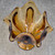 Viking Glass Epic 6 Petal Amber Pedestal Compote Bowl Vintage MCM Candy Dish