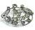 Vintage Espo Flex Sterling Silver Filigree Abstract Brooch Pin Rhinestones
