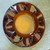 Vintage Chunky Amber Glass Ashtray Large Scalloped Petal Shape Mid-Century MCM