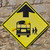 Retired Reflective School Bus Stop Ahead Highway Street Sign Road Traffic vtg