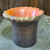 Artisan Signed W.E. Harmon Decorative Turned Wood Vase with Flared Ruffled Rim