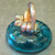 Teal Blue Blown Art Glass Pumpkin Iridescent Gold Stem Signed Paperweight
