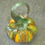 Fall Colors Blown Art Glass Pumpkin Iridescent Gold Stem Signed Paperweight