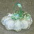 Cased White Blown Art Glass Pumpkin Iridescent Green Stem Signed Paperweight