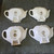 Vintage Teapot Tea Bag Holders Set of 4 with Wire Rack Japan Mid Century Kitschy