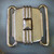 Vintage Art Deco Interlocking Belt Buckle Clasp Silver Tone Stepped Nickel Brass
