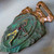 Antique Copper Native American Arrowhead Enameled Indian Bow Arrow Watch Fob