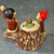 Vintage Ceramic Pixie Elves Stump Souvenir Salt & Pepper Shakers Set Elf Gnomes