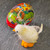 Vintage West German Paper Mache Easter Egg Candy Container Spun Cotton Chick Toy