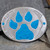NOS Vintage Native American Style Belt Buckle Enameled Turquoise Bear Paw