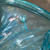 Vintage Hand Blown Aqua Blue Swirl Art Glass Pitcher Seeded Air Bubble Glass