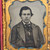 Antique 1/9 Plate Ambrotype Photo Handsome Young Man Polka Dot Cravat Case