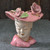Vintage Ceramic Lady Head Vase Pink Picture Hat Roses Gold Japan Mid-Century