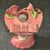 Vintage Ceramic Lady Head Vase Pink Picture Hat Roses Gold Japan Mid-Century
